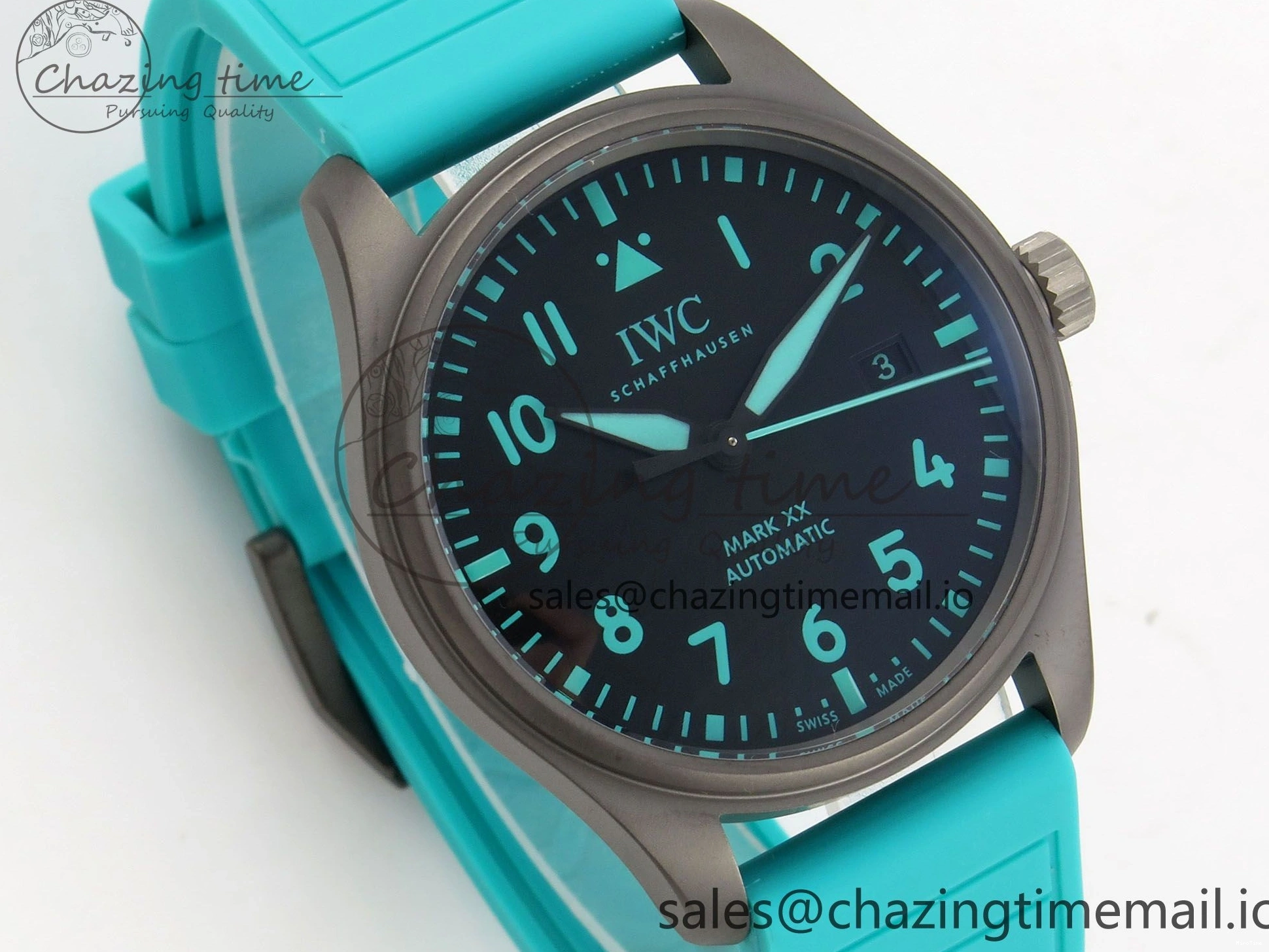 MIROTIME 0109 Pilot Mark XX BLSF 1:1 Best Edition Black Blue Dial on Blue Rubber Strap MIYOTA Sleek 6989